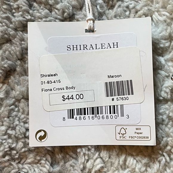 Burgundy Vegan Leather Crossbody Bag - Picture 7 of 10